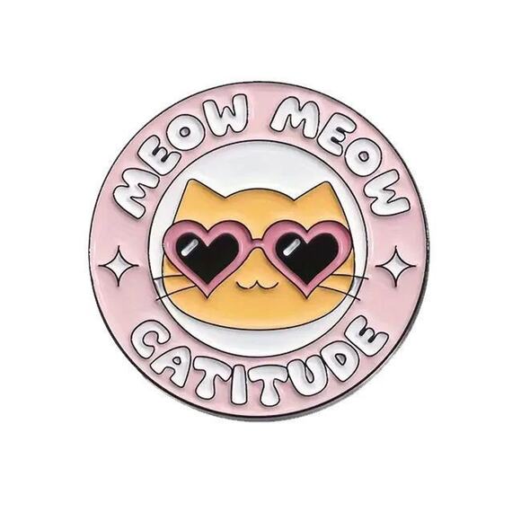 "Meow Meow Catitude" enamel pin NEW - Picture 1 of 2